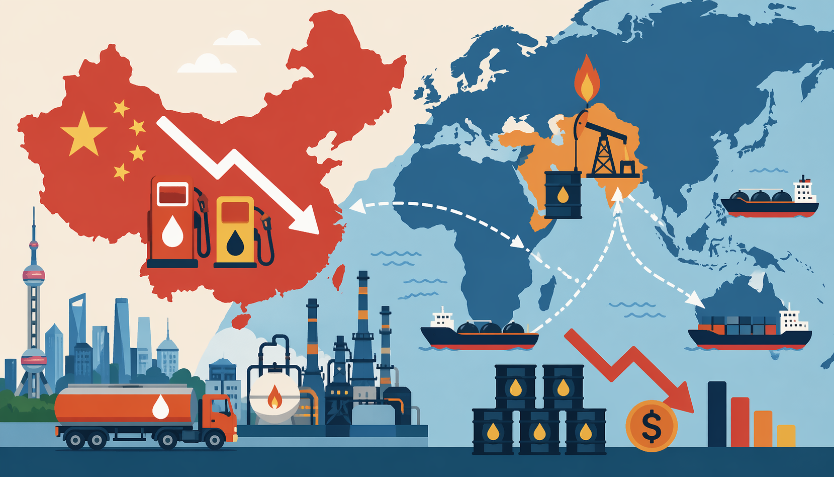 China lowering fuel prices amid global oil market volatility linked to Middle East tensions
